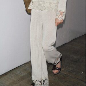 Zara Guipure Combination Pants Size Small